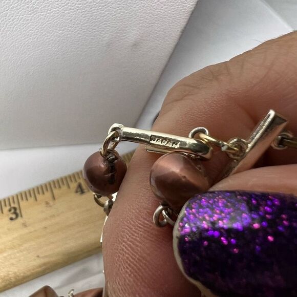 Vintage Signed Japan Iridescent Beads Double Strand Necklace - Picture 10 of 15